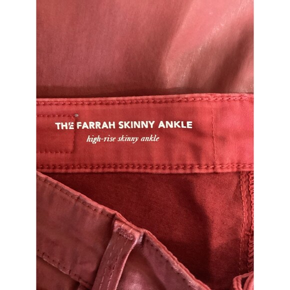 AG Adriano Goldschmied Jeans Womens Red Coated Farrah Skinny Ankle 27 - Picture 6 of 8